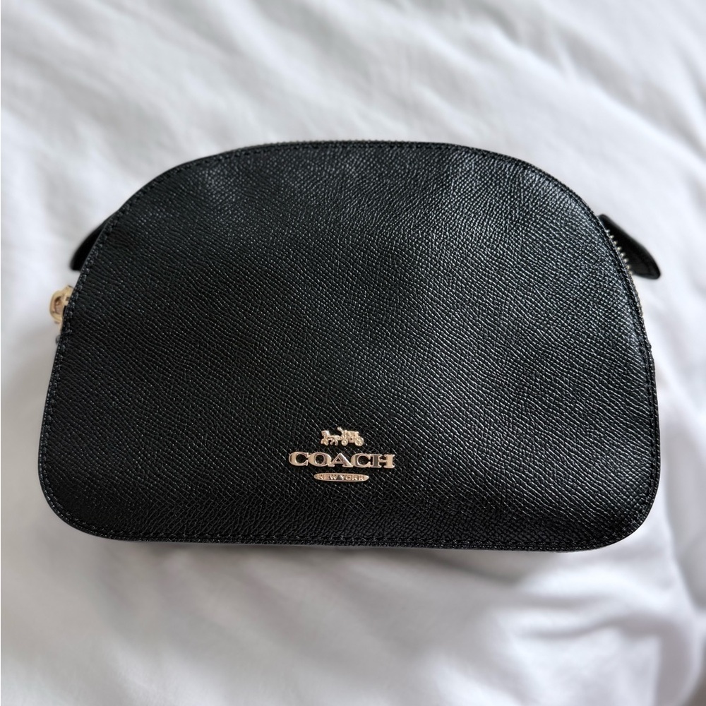 Coach Black Pebbled Leather Dome Crossbody with Gold Hardware - Picture 5 of 10